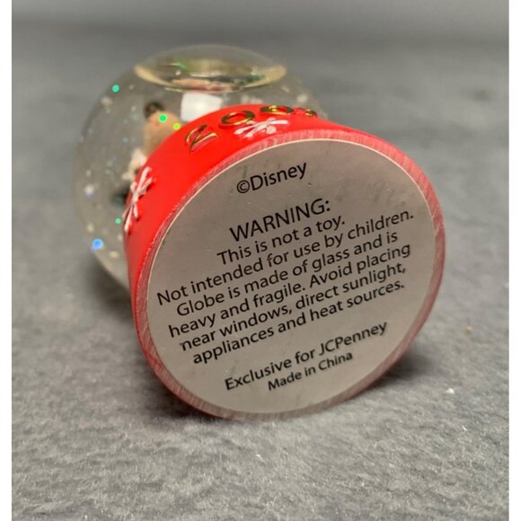 Disney 2007 Mickey Mouse Christmas Snow Globe Red Base Exclusive For JCPenney - Picture 3 of 6